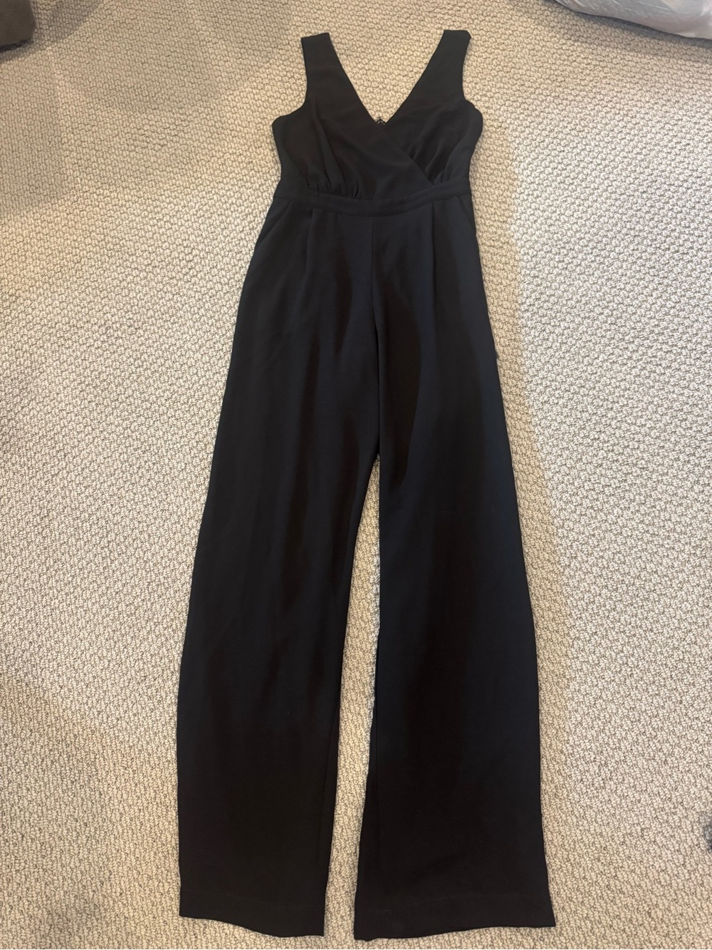 Lulu's Black Sleeveless V-Neck Wide-Leg Jumpsuit